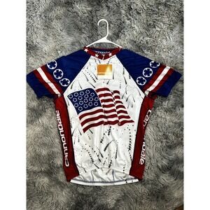 Cannondale Cycling Jersey Size Medium USA Flag Design 3/4 zip NWT